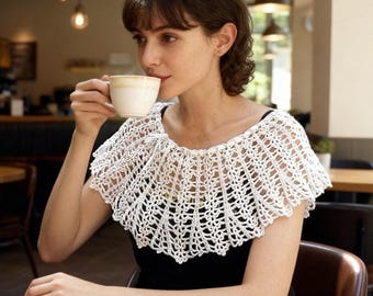 Crochet Bridal Capelet Pattern: Lace Collar, Shoulder Wrap (PDF Pattern)