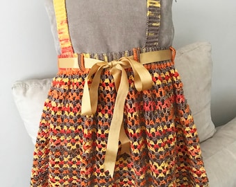 Crochet Skirt Pattern, Girl Skirt, Crochet Pattern, Suspenders Skirt, Skirt Pattern, 5-6 Years Girl  Clothing