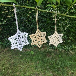 Christmas Crochet Snowflake Pattern, Easy Crochet Pattern, Beginner Crochet Pattern, Crochet Ornament, Home Decorations, Wintery Garland image 5