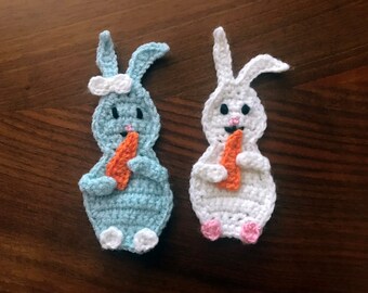 Bunny Appliques, Crochet Pattern, Easter Bunny Pattern, Crochet Appliques, Bunny Rabbit Pattern, Easter Bunny Appliques