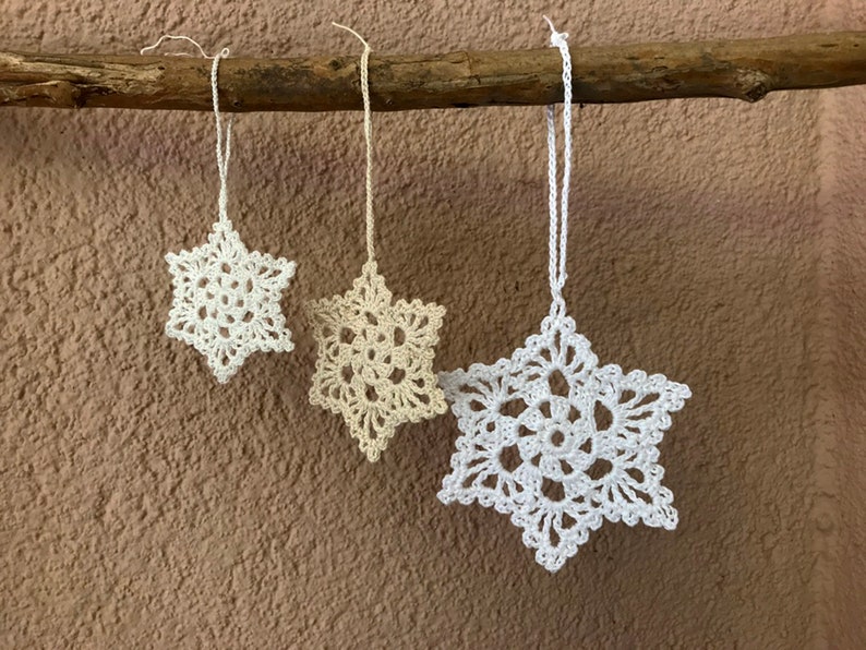 Christmas Crochet Snowflake Pattern, Easy Crochet Pattern, Beginner Crochet Pattern, Crochet Ornament, Home Decorations, Wintery Garland image 7