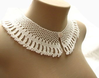 Crochet Pattern, Crochet Collar Pattern, Lacy Collar, Peter Pan Collar, Wedding Collar. PDF File