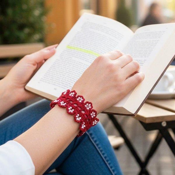 Patroon gehaakte kralenarmband: doe-het-zelf sieradenmanchet (pdf-patroon)