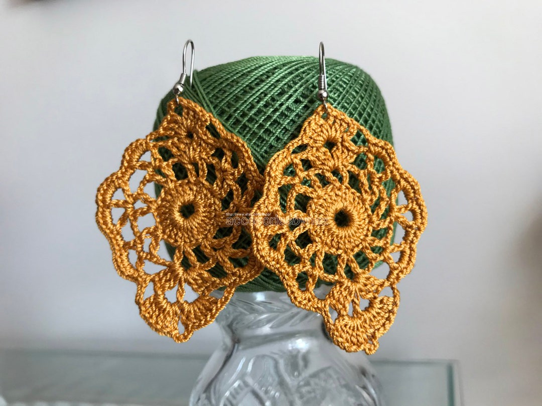 Dangle Earring Patterns Crochet Dangle Earrings Pattern: Beginner DIY Project (digital Download ...