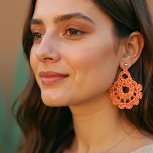 Crochet Pattern, Earrings Pattern, Flower Earrings, Coral Earrings, Weddings Earrings,Tutorial Crochet Pattern,Dangle Earrings