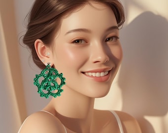 Crochet Flower Earrings Pattern: Jewelry Tutorial (PDF Pattern)