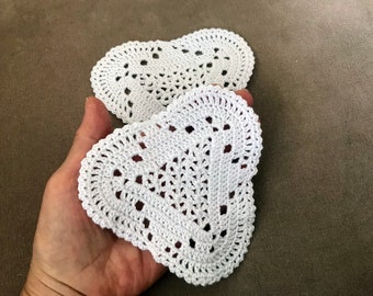 Crochet Coaster Pattern, Mini Doily Pattern, White Coaster, Wedding Coaster, Crochet Gifts, Triangle Crochet Motif