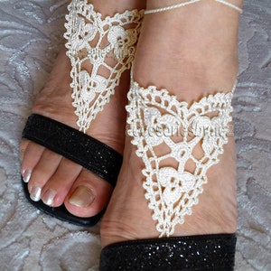 Crocheted Barefoot Sandals, Barefoot Sandals Pattern, Crochet Pattern, Wedding Barefoot Sandals, Summertime Barefoot Sandals, Crochet Sandal