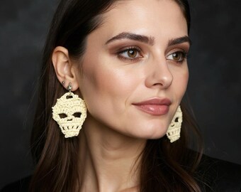 Crochet Skull Earrings Pattern: 2-in-1 Halloween Design (PDF Pattern)