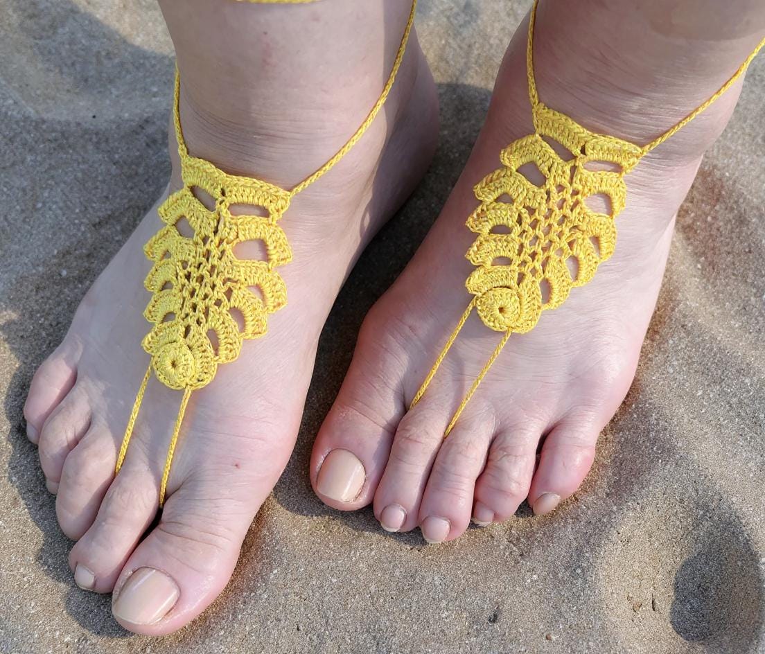 Crochet Pineapple Barefoot Sandals Pattern: Summer Yoga Shoes (PDF ...