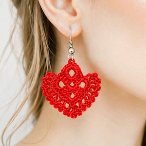 Crochet Heart Earrings Pattern: Easy DIY Wedding Jewelry (PDF Pattern)