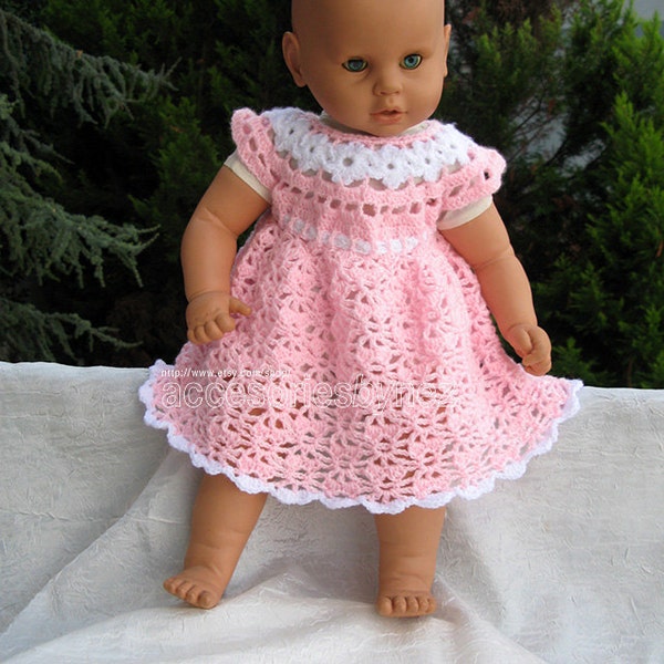 Modèle de robe pour bébé au crochet, modèle au crochet, modèle de robe pour bébé fille, vêtement pour bébé, robe au crochet pour cadeau de naissance, 9 mois à 12 mois