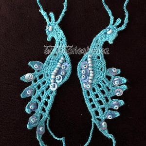 Crochet Peacock Sandal & Earring Pattern: Beaded Jewelry (PDF Pattern)