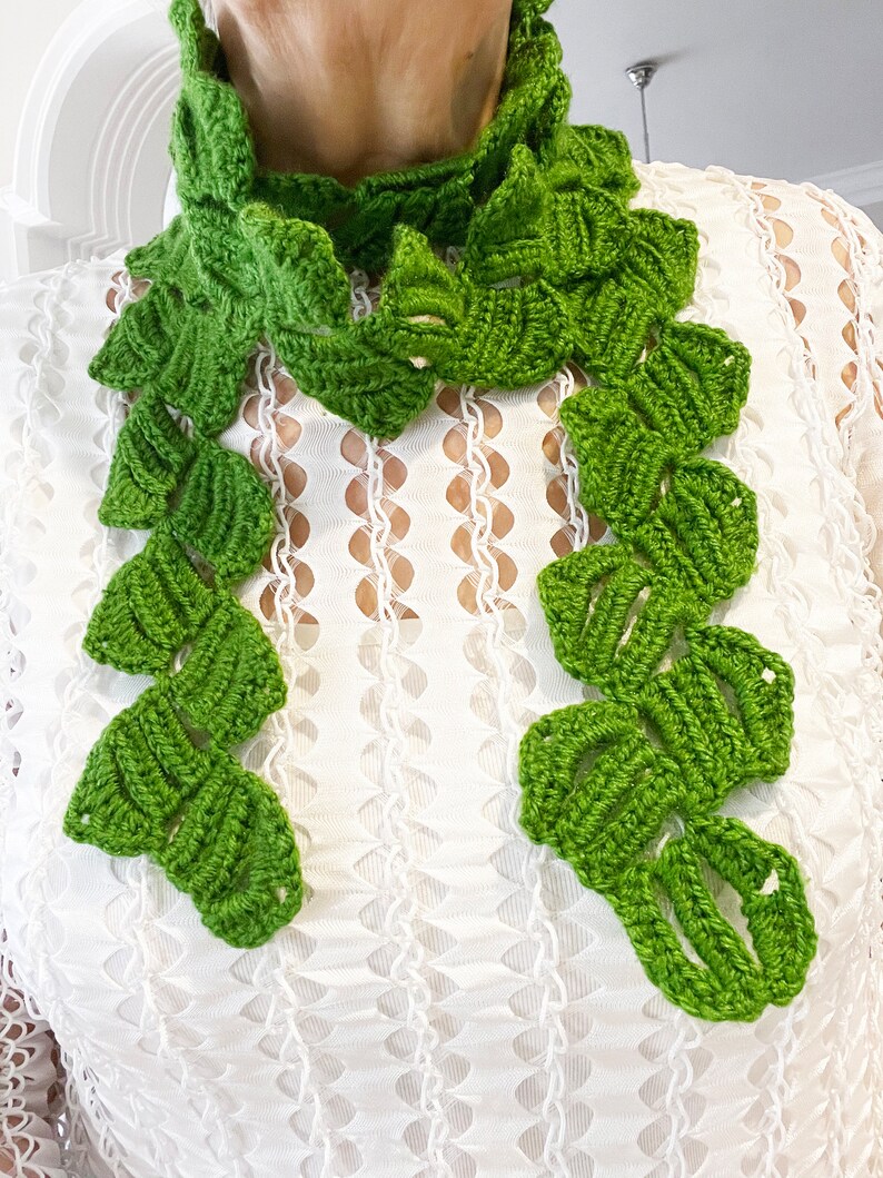 Crochet Pattern, Wrap Scarf Pattern, Crocheted Pattern, Lacy Scarf, ZigZag Crochet Scarf, Lariat Necklace image 4