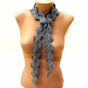 Crochet Pattern, Wrap Scarf Pattern, Crocheted Pattern, Lacy Scarf, ZigZag Crochet Scarf, Lariat Necklace image 6