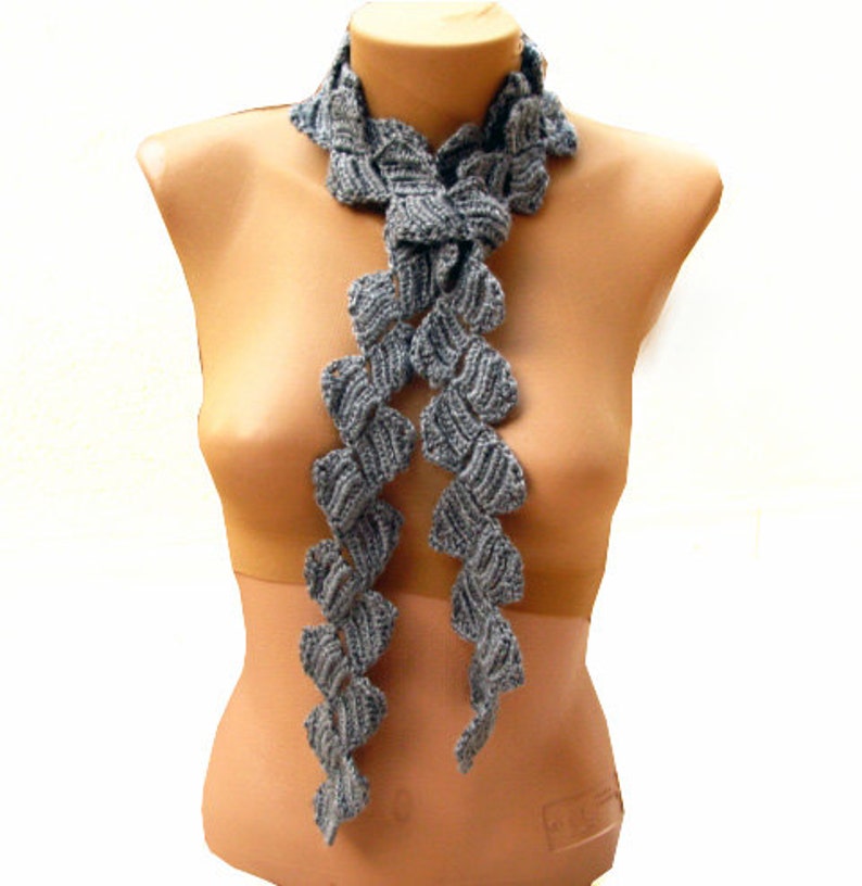 Crochet Pattern, Wrap Scarf Pattern, Crocheted Pattern, Lacy Scarf, ZigZag Crochet Scarf, Lariat Necklace image 6