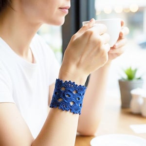 Crochet Flower Cuff Bracelet Pattern: DIY Wedding Jewelry (PDF Pattern)