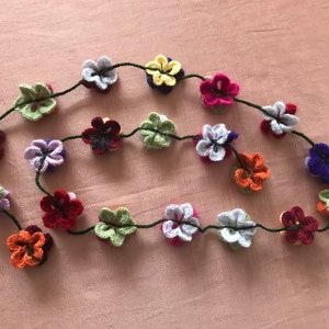 Crochet Scarf Pattern, Crochet Pattern, Wrap Scarf, Flower Pattern, Crochet 3D Flower, Lariat Necklace, Colorful Flowers,DIY Project, image 7