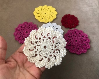 Crochet Coaster Pattern, Video Tutorial, Crochet Pattern, Mini Doily Pattern, Applique Flower, Home Decor,Motif Pattern, Wedding Decoration
