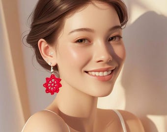 Crochet Earrings Pattern: 3 Floral Designs (PDF Pattern)