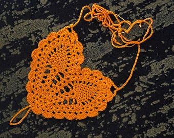 Crochet Pineapple Barefoot Sandals Pattern: Orange Heart Design (PDF Pattern)