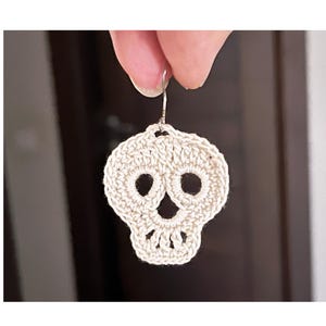 Crochet Skull Earrings Pattern: Boho Chic Jewelry (PDF Downloadable File)