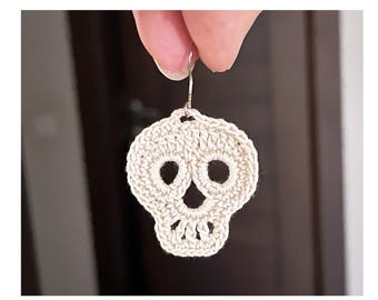 Crochet Skull Earrings Pattern: Boho Chic Jewelry (PDF Downloadable File)