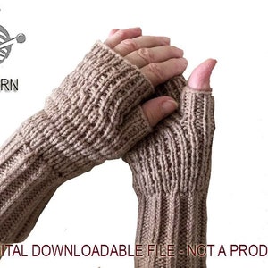 Knitting Fingerless Gloves Pattern, Easy Pattern, Mitts Gloves, Walnut Gloves, Fingerless Mittens, Wrist Warmers, S-M Sizes