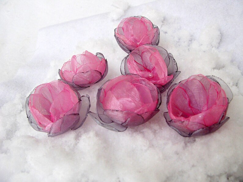 PDF Tutorial Organza Fabric Flower Make your own flowers Etsy