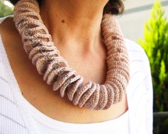 Crochet Pattern, Crochet Spiral Wrap Necklace, Crochet Scarf , Easy Crochet Pattern