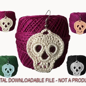 Crochet Skull Earrings, Crochet Pattern, Learn to Craft Boho Chic Earrings with Our Step-by-Step Guide!