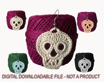 Crochet Skull Earrings, Crochet Pattern, Learn to Craft Boho Chic Earrings with Our Step-by-Step Guide!