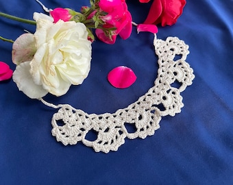 Patrón de collar de encaje de ganchillo: Tutorial paso a paso (patrón en PDF)
