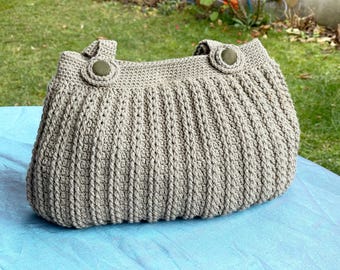 Crochet Flower Handbag Pattern: Buttoned Lined Bag (PDF Pattern)