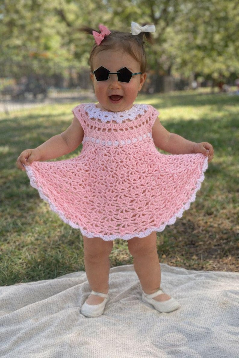 Crochet Baby Dress Pattern: 9-12 Months (PDF Pattern Downloadable File) image 1
