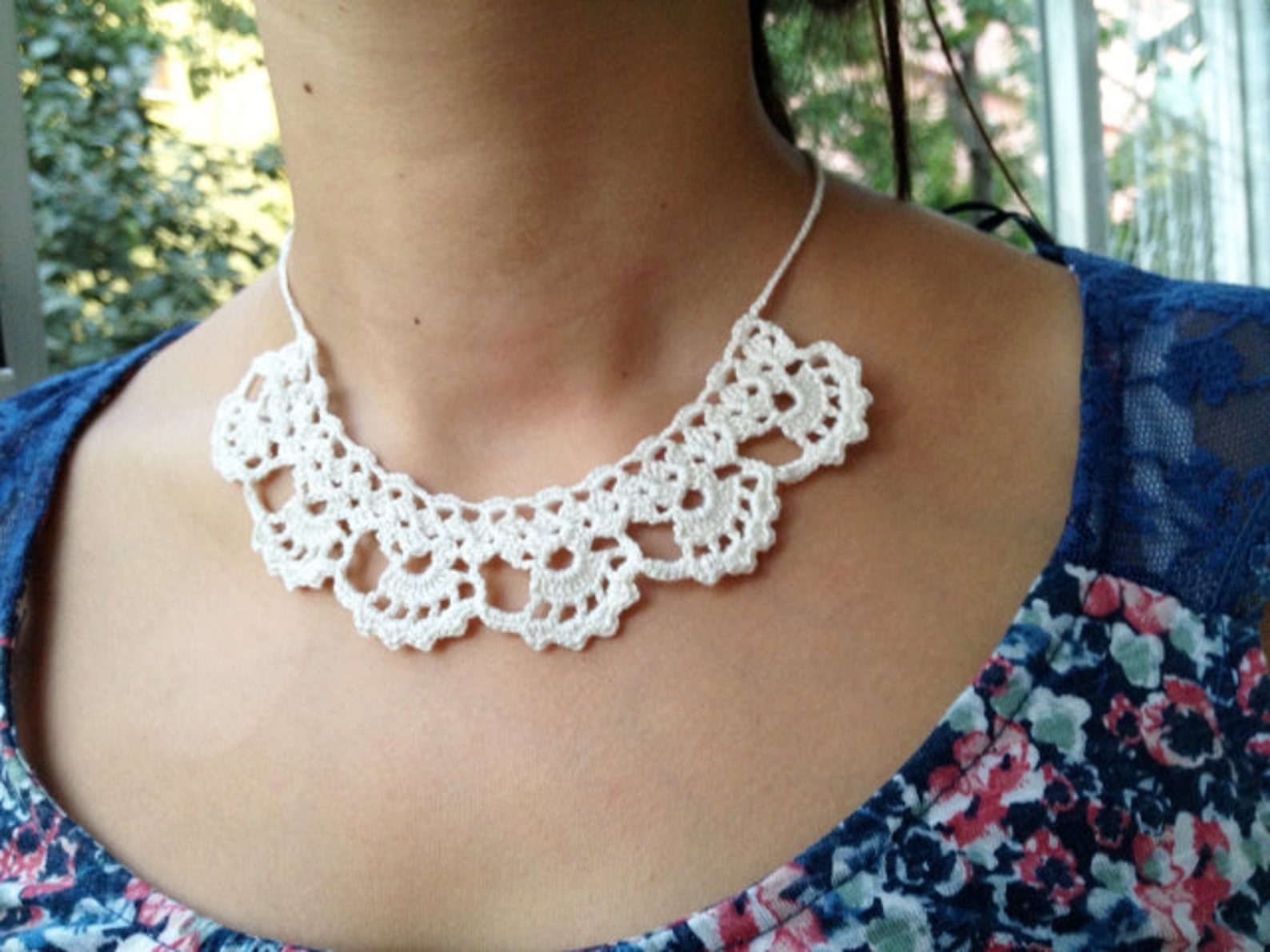 PDF Tutorial Crochet Pattern... Lace Jewelry Necklace 1 Etsy