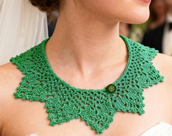 Patrón de cuello de crochet: Encaje elegante (Patrón PDF)
