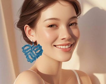 Crochet Heart Earrings Pattern: Easy Dangle Jewelry (PDF Pattern)
