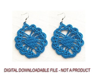 Crochet Earrings Pattern,DIY earrings,Spider Earrings Pattern, Blue Earrings, Easy Crochet Pattern,Boho earrings