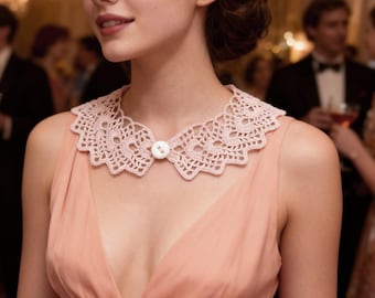 Patrón de cuello de novia a crochet: Encaje elegante (Patrón PDF)