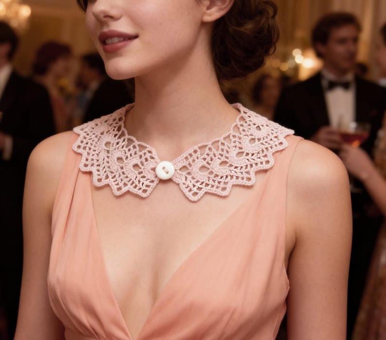 Crochet Wedding Collar Pattern: Elegant Lace (PDF Pattern) image 1