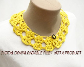 Easy Crochet Collar Pattern, Crochet Pattern, Flower Collar Pattern, Beginner Crochet, Peter Pan Collar,