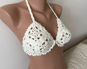 Crochet Bikini Top Pattern, Beachwear Bra (B-C cup) (PDF Pattern)