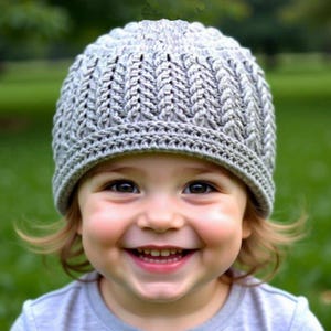 Patrón de gorro de crochet fácil: Bebé, niño pequeño, niño (patrón PDF)