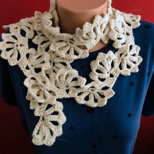 Crochet Flower Scarf Pattern: ZigZag Neck Wrap (PDF Pattern)