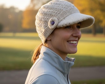 Patrón de tejido para gorro con visera: un gorro elegante y cálido (descarga en PDF)