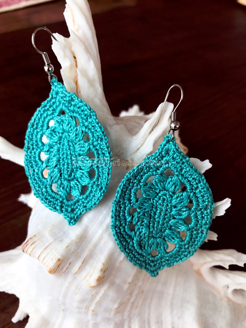 Crochet Pattern Crochet Earrings Drop Earrings Pattern Etsy