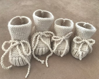 Baby Booties Pattern, Knitting Booties Pattern, Unisex Booties Shoes, Video tutorial, Cream Boots, Knit Pattern, 3wks-3months, 6-12 months