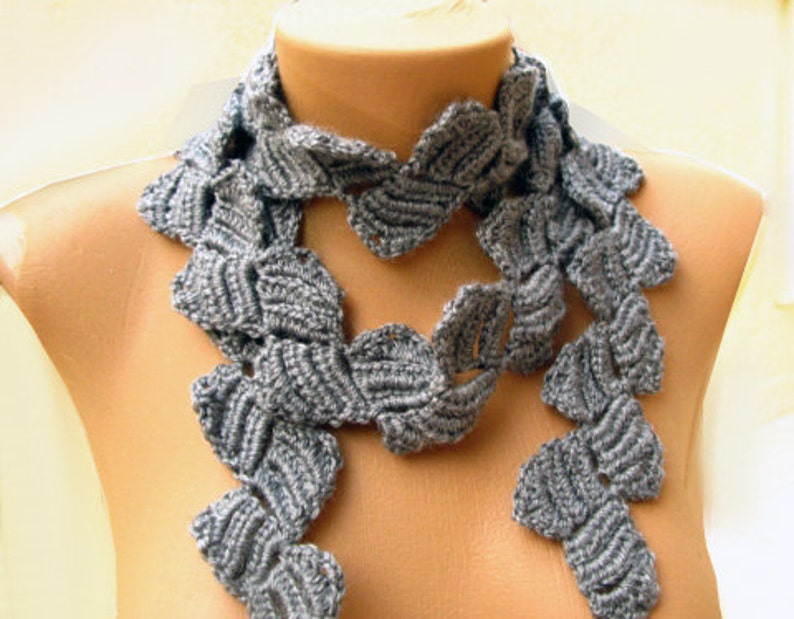 Crochet Pattern, Wrap Scarf Pattern, Crocheted Pattern, Lacy Scarf, ZigZag Crochet Scarf, Lariat Necklace image 5