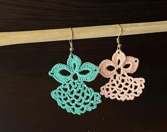 Crochet Angel Pattern: Ornament Applique, Earrings (PDF Pattern)